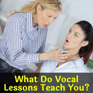 Vocal coach giving singing lesson
