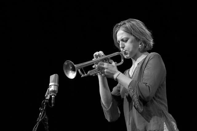 female trumpet player Ingrid Jensen