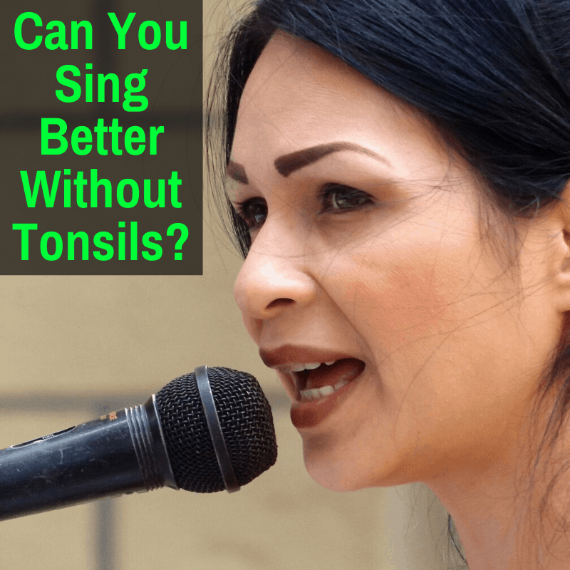 Woman singing after removing tonsils