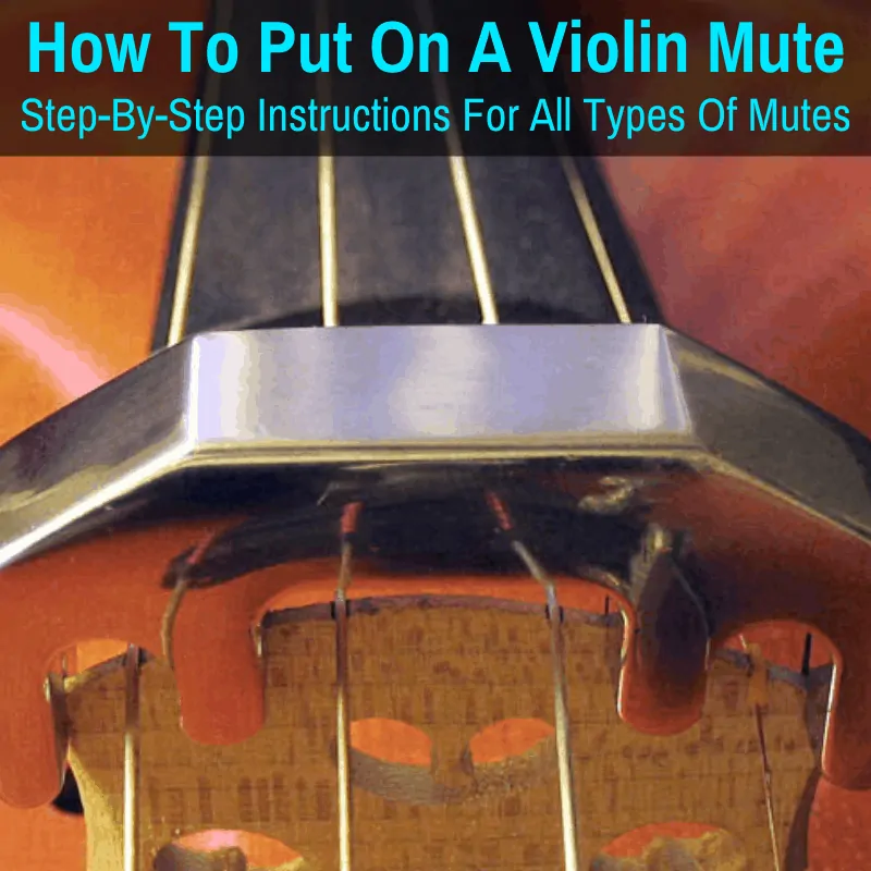 Mute installed on violin