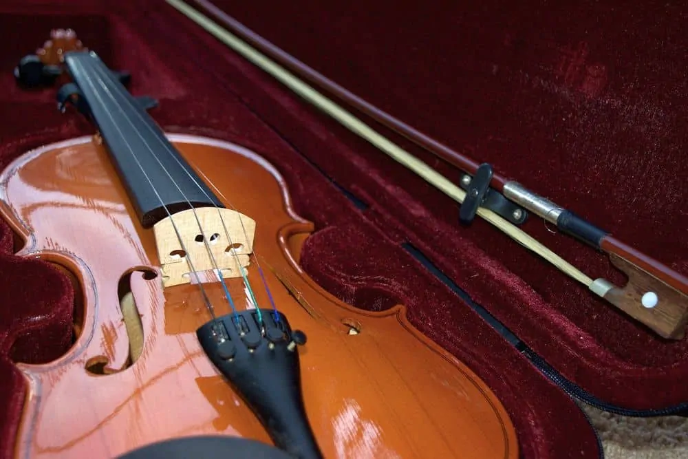 violin packed inside case for shipping