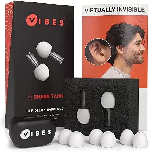 Vibes Invisible High-Fidelity Earplugs (As Seen On Shark Tank)