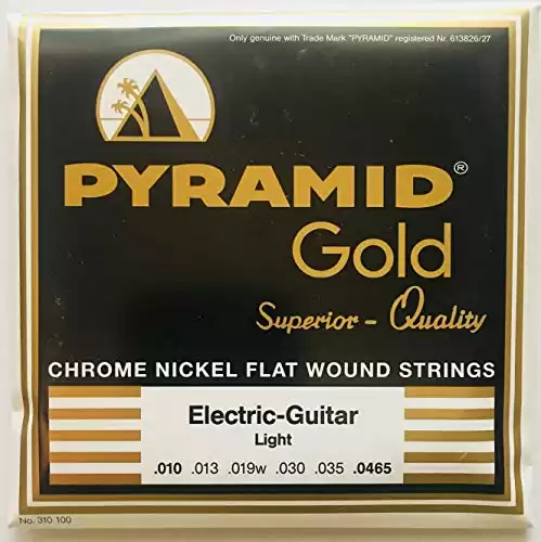 Pyramid Gold Chrome Nickel Flat Wound Electric Guitar Strings