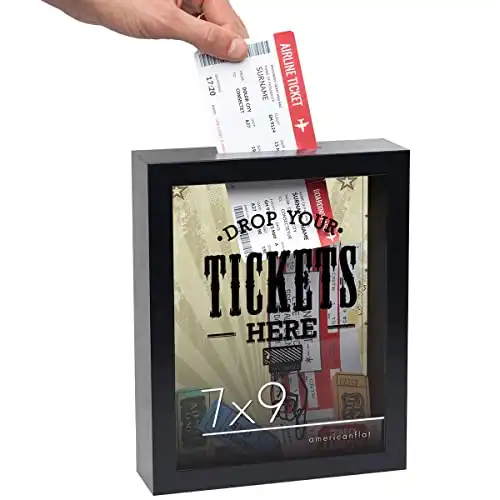 Americanflat 'Drop Your Tickets Here' Decorative Memento Ticket Shadowbox