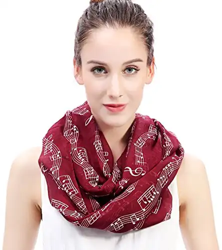 Lina & Lily Women's Musical Notes Infinity Loop Scarf