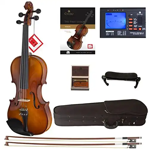 Cecilio CVN-300 Solidwood Ebony Fitted Violin