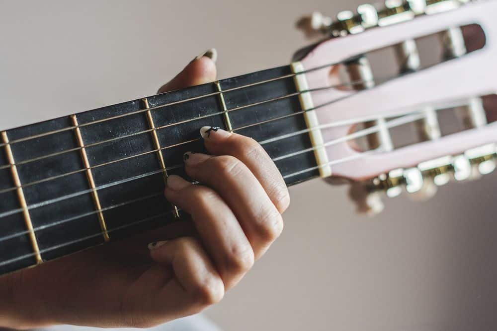 acoustic guitar fingerboard