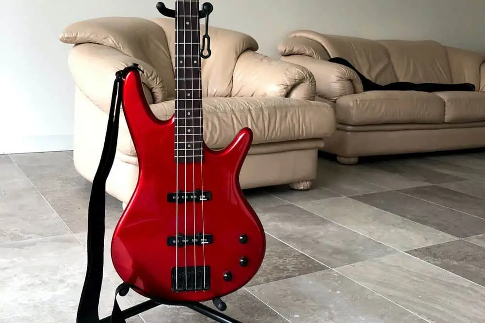 bass guitar with single coil pickups
