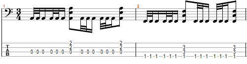 gallop into power chord bass exercise